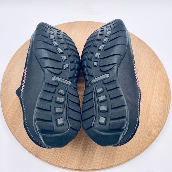 Timberland Smartwool Shoes Womens 8 Black Leather Slip On Mules Wool Lined - Picture 10 of 11